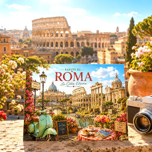 Retro Vintage Rome Popular City Destination Holiday Postcard