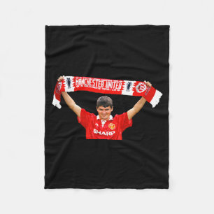 Retro Vintage Roy Keane Soccer Umbro Jersey Large  Fleece Blanket