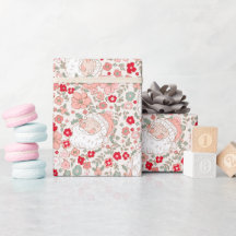 Retro Vintage Santa Claus Christmas Floral