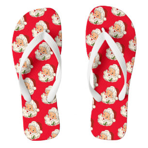 Retro Vintage Santa Claus Christmas Jandals