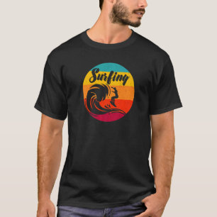 Retro Vintage Santa Cruz Bear Surfing Summer Beach T-Shirt