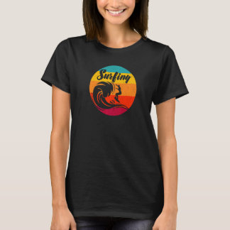 Retro Vintage Santa Cruz Bear Surfing Summer Beach T-Shirt