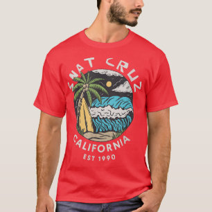 Retro Vintage Santa Cruz California Surfing Palm T T-Shirt