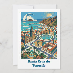 Retro Vintage Santa Cruz de Tenerife City Card