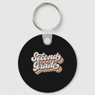 Retro Vintage Second Grade Student Teacher Byck To Key Ring