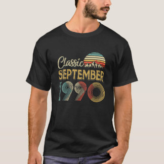 Retro Vintage SEPTEMBER 1990 30Th Birthday Gift Fo T-Shirt