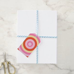 Retro Vintage Seventies Circle Gift Tags