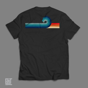 Retro Vintage Seventies Vibe Beach and Wave T-Shirt