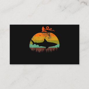 Retro Vintage Shark Pumpkin Halloween Gifts Business Card