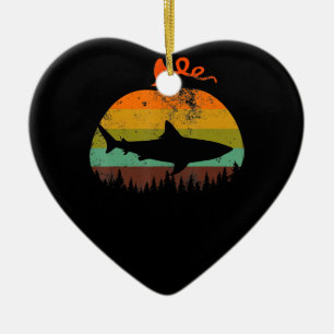 Retro Vintage Shark Pumpkin Halloween Gifts Ceramic Tree Decoration