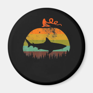 Retro Vintage Shark Pumpkin Halloween Gifts Magnet