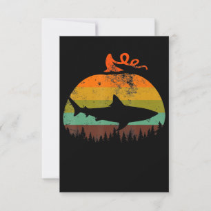 Retro Vintage Shark Pumpkin Halloween Gifts Thank You Card
