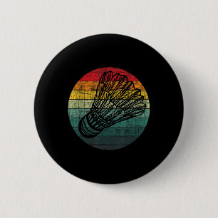 Retro Vintage Shuttle - Birdie Badminton Lover Ath 6 Cm Round Badge