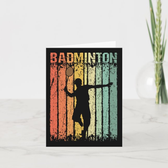 Retro Vintage Shuttle Player Badminton  Card (Front)