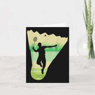 Retro Vintage Shuttle Player Badminton Card