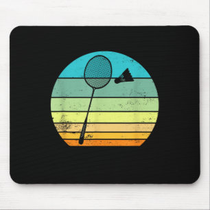 Retro Vintage Shuttle Racket Badminton Player Mouse Pad
