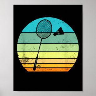 Retro Vintage Shuttle Racket Badminton Player  Poster