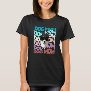 Retro Vintage Siberian Husky Dog Mom Cool Sunglass T-Shirt