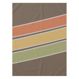 Retro Vintage Simple Three Stripes Brown Tablecloth