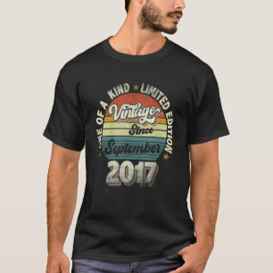 Retro Vintage Since September 2017 5th Birthday 5 T-Shirt
