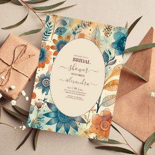 Retro Vintage Sixties Terracotta Bridal Invitation