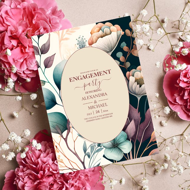 Retro Vintage Sixties Terracotta Engagement Invitation (Creator Uploaded)