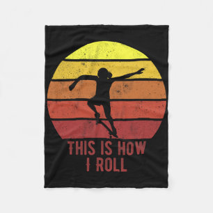 Retro Vintage Skater Girl Skateboard Skateboarding Fleece Blanket