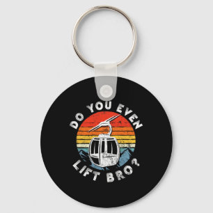 Retro Vintage Ski Do You Even Lift Bro 1 Key Ring