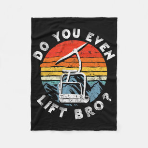 Retro Vintage Ski Do You Even Lift Bro 2  Fleece Blanket