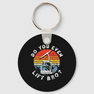 Retro Vintage Ski Do You Even Lift Bro 2  Key Ring