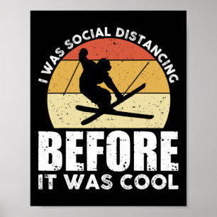 Retro Vintage Ski Tee Cool Winter Sports Skiers Sk Poster