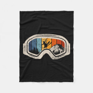 Retro Vintage Skiing Expert Snow Ski Sports Lover  Fleece Blanket
