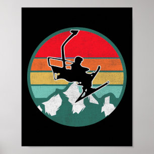 Retro Vintage Skiing Snow Gifts For Skiers 1  Poster