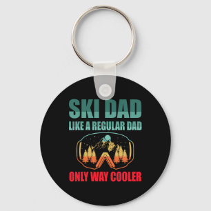 Retro Vintage Skiing Snow Gifts For Skiers _2  Key Ring