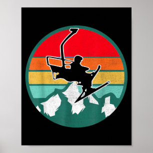 Retro vintage skiing snow  poster