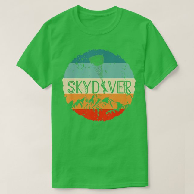Retro Vintage Skydiver Skydiving Parachuting Skydi T-Shirt (Design Front)