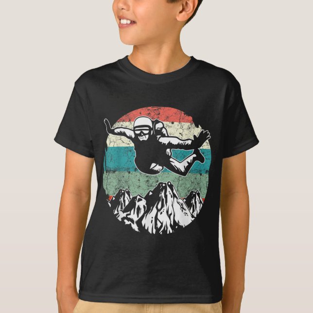 Retro Vintage Skydiving Art T-Shirt (Front)