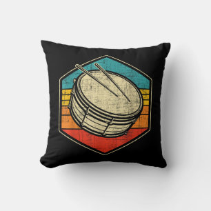 Retro Vintage Snare Drum - Marching Band Drumline  Cushion