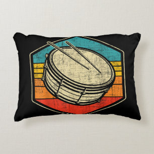 Retro Vintage Snare Drum - Marching Band Drumline  Decorative Cushion