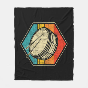 Retro Vintage Snare Drum - Marching Band Drumline Fleece Blanket