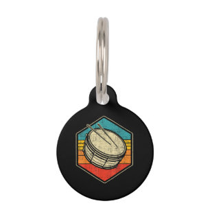 Retro Vintage Snare Drum - Marching Band Drumline  Pet Tag