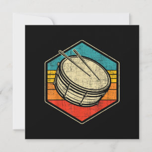 Retro Vintage Snare Drum - Marching Band Drumline Thank You Card