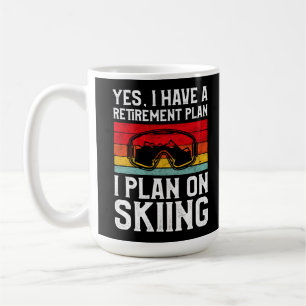 Retro Vintage Snow Ski Retirement Plan I Plan On Coffee Mug