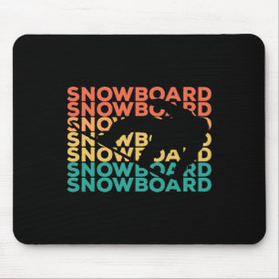 Retro Vintage Snowboarding Gift For Snowboarders Mouse Pad