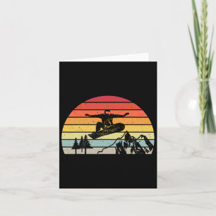 Retro Vintage Snowboarding Mountain Adventure Snow Card