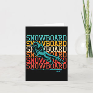 Retro Vintage Snowboarding Snowboarder Winter Spor Card