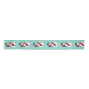 Retro vintage snowman christmas satin ribbon