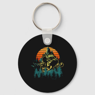 Retro Vintage Snowmobiling Winter Sports Snowmobil Key Ring