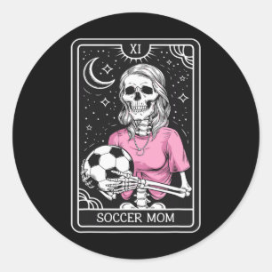 Retro Vintage Soccer Mom Tarot Card  Classic Round Sticker