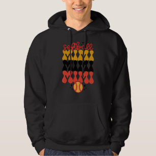 Retro Vintage Softball Mimi  Mimi Mothers Day Hoodie